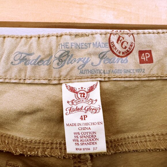 Faded Glory Jeans 5-pocket, khaki size 4P - Picture 5 of 8
